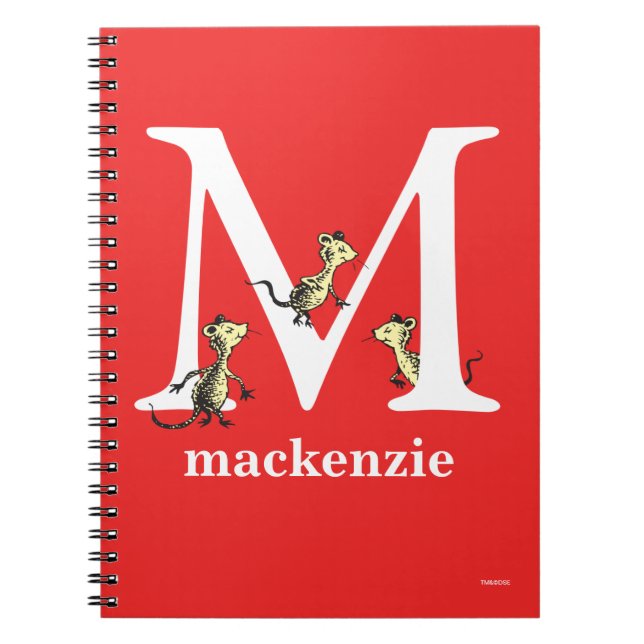 Dr. Seuss's ABC: Letter M - White | Add Your Name Notebook (Front)