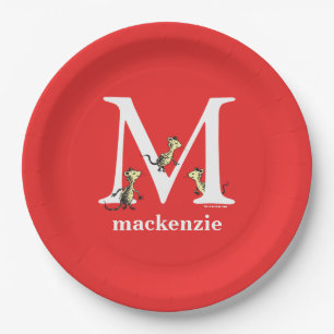 Dr. Seuss's ABC: Letter M - White   Add Your Name Paper Plate