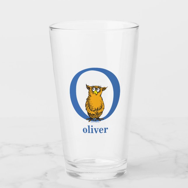 Dr. Seuss's ABC: Letter O - Blue | Add Your Name Glass (Front)