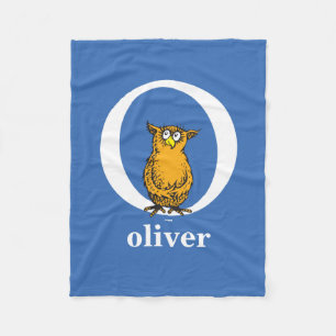 Dr. Seuss's ABC: Letter O - White   Add Your Name Fleece Blanket