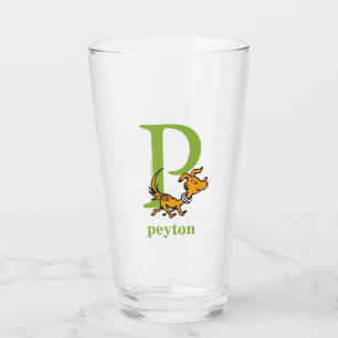 Dr. Seuss's ABC: Letter P - Green   Add Your Name Glass