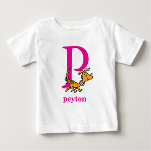 Dr. Seuss's ABC: Letter P - Pink Add Your Name Baby T-Shirt