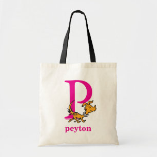 Dr. Seuss's ABC: Letter P - Pink Add Your Name Tote Bag