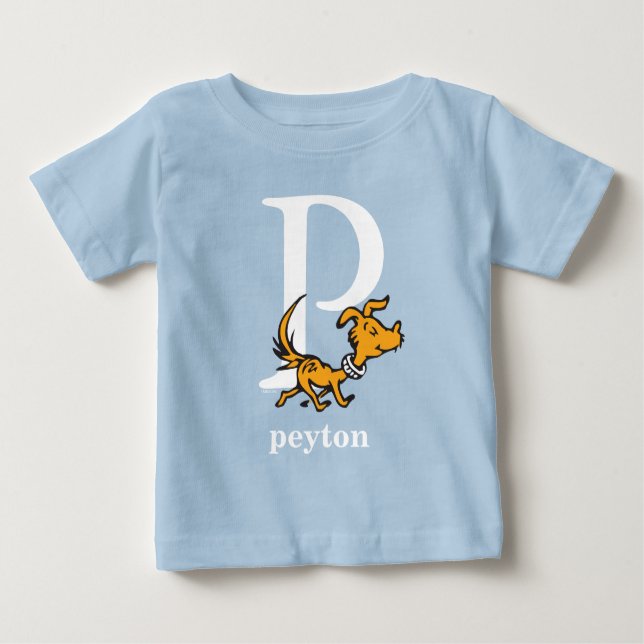 Dr. Seuss's ABC: Letter P - White | Add Your Name Baby T-Shirt (Front)