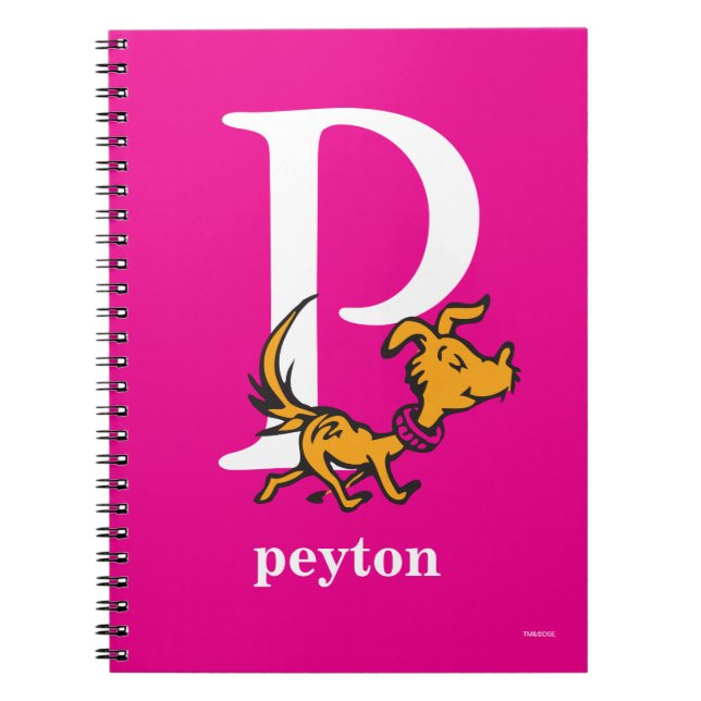 Dr. Seuss's ABC: Letter P - White | Add Your Name Notebook (Front)