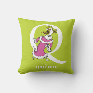 Dr. Seuss's ABC: Letter Q - White Add Your Name Cushion