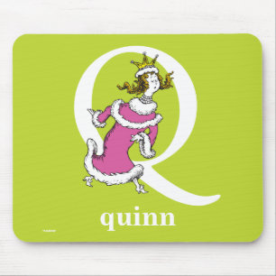 Dr. Seuss's ABC: Letter Q - White Add Your Name Mouse Pad