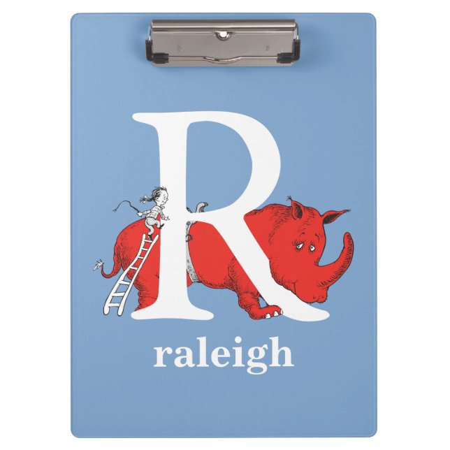 Dr. Seuss's ABC: Letter R - White | Add Your Name Clipboard (Front)
