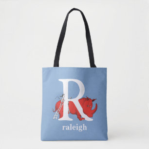 Dr. Seuss's ABC: Letter R - White Add Your Name Tote Bag