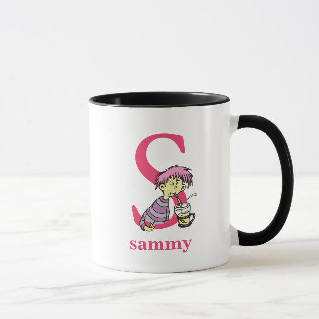 Dr. Seuss's ABC: Letter S - Pink | Add Your Name Mug (Right)