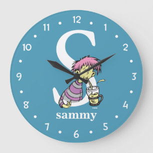 Dr. Seuss's ABC: Letter S - White   Add Your Name Large Clock