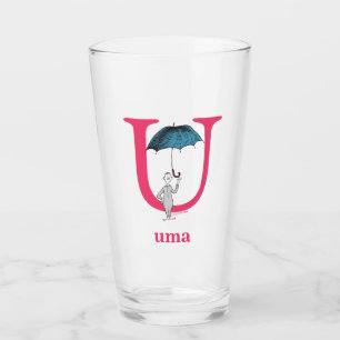 Dr. Seuss's ABC: Letter U - Pink Add Your Name Glass