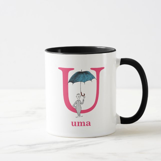 Dr. Seuss's ABC: Letter U - Pink | Add Your Name Mug (Right)