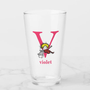 Dr. Seuss's ABC: Letter V - Pink   Add Your Name Glass