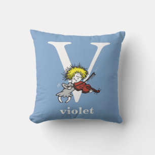 Dr. Seuss's ABC: Letter V - White Add Your Name Cushion