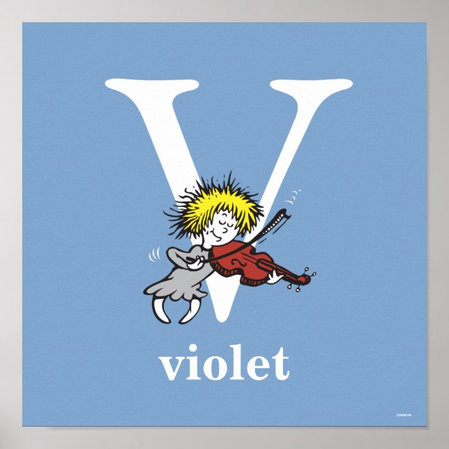 Dr. Seuss's ABC: Letter V - White | Add Your Name Poster (Front)