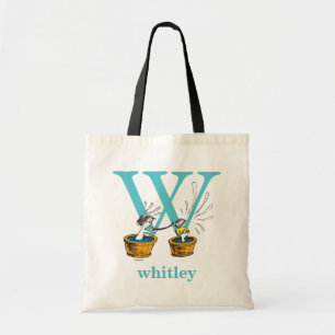 Dr. Seuss's ABC: Letter W - Blue Add Your Name Tote Bag