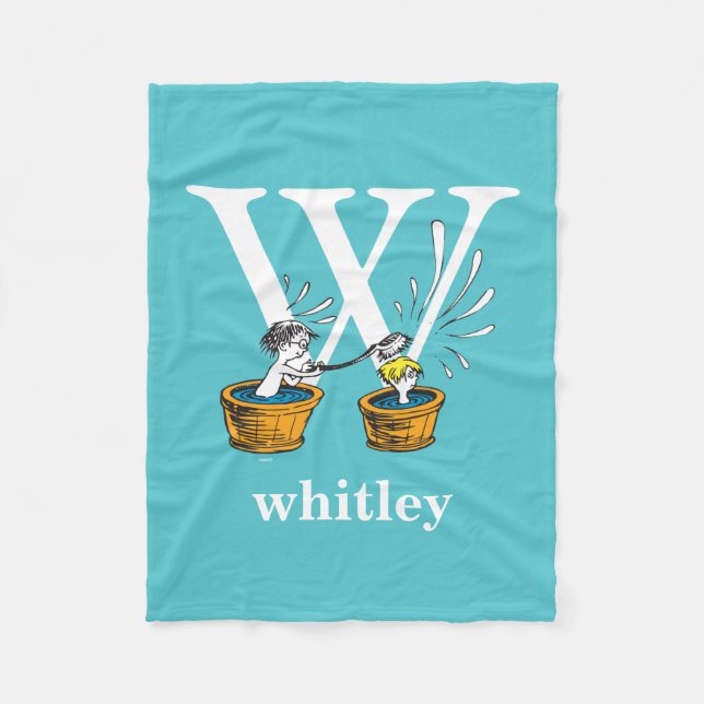 Dr. Seuss's ABC: Letter W - White | Add Your Name Fleece Blanket (Front)