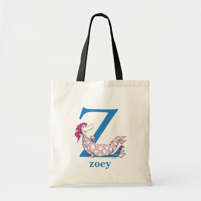 Dr. Seuss's ABC: Letter Z - Blue | Add Your Name Tote Bag (Front)