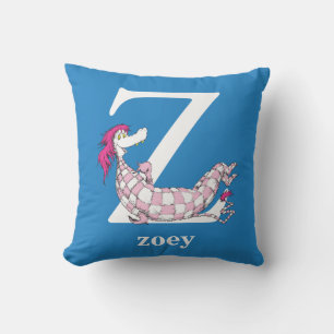 Dr. Seuss's ABC: Letter Z - White Add Your Name Cushion