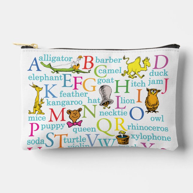 Dr. Seuss's ABC Pattern with Words Accessory Pouch (Front)