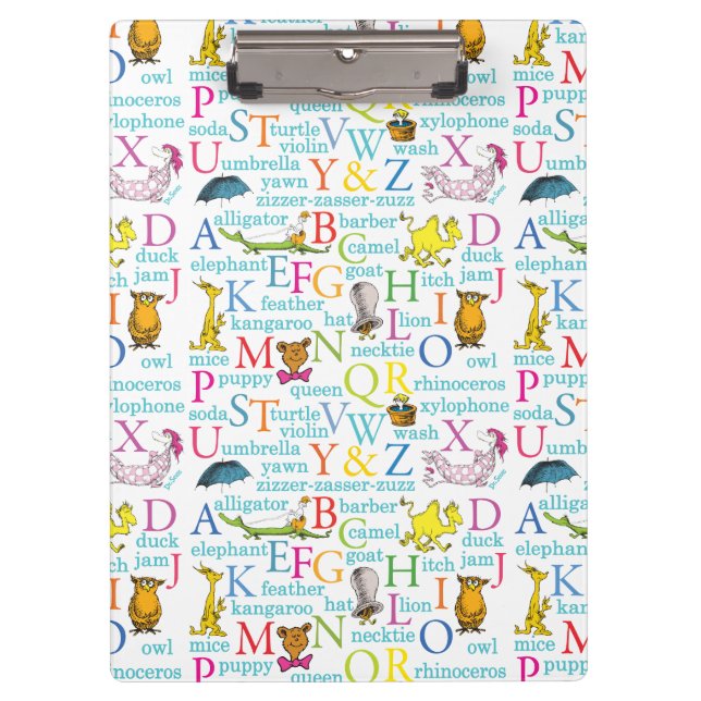 Dr. Seuss's ABC Pattern with Words Clipboard (Front)