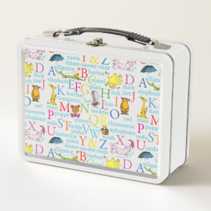 Dr. Seuss's ABC Pattern with Words Metal Lunch Box