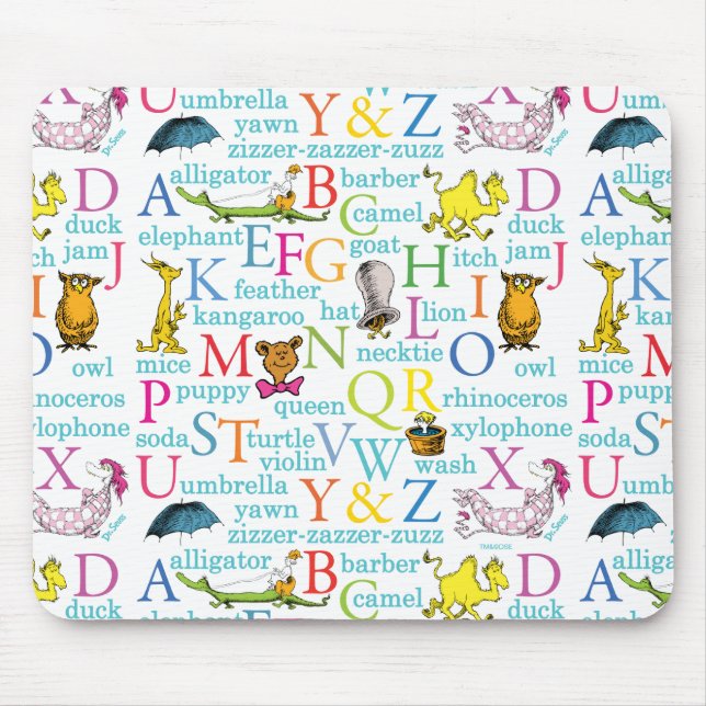 Dr. Seuss's ABC Pattern with Words Mouse Pad (Front)