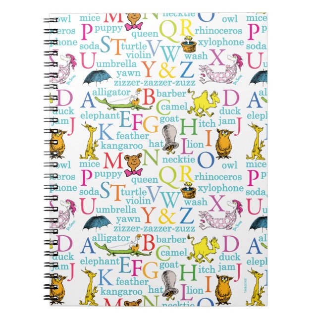 Dr. Seuss's ABC Pattern with Words Notebook (Front)