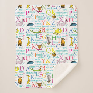 Dr. Seuss's ABC Pattern with Words Sherpa Blanket