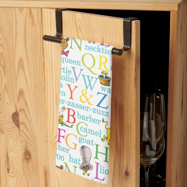 Dr. Seuss's ABC Pattern with Words Tea Towel (Thirds Fold)