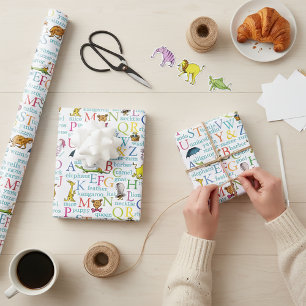 Dr. Seuss's ABC Pattern with Words Wrapping Paper Sheet