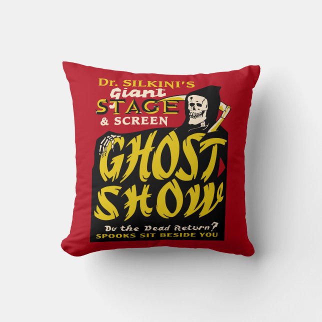 Dr Silkini Ghost Show Spook Show Cushion (Front)