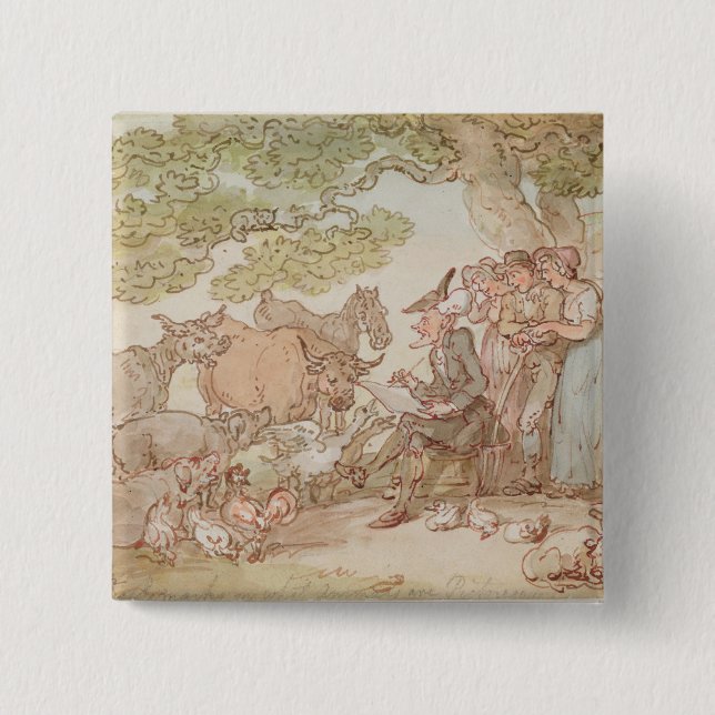 Dr. Syntax sketching after nature 15 Cm Square Badge (Front)