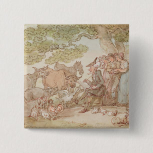 Dr. Syntax sketching after nature 15 Cm Square Badge