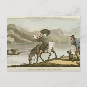 Dr. Syntax sketching the lake Postcard