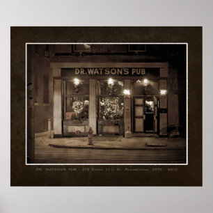 Dr. Watsons Pub, Philadelphia FAUX VINTAGE POSTER