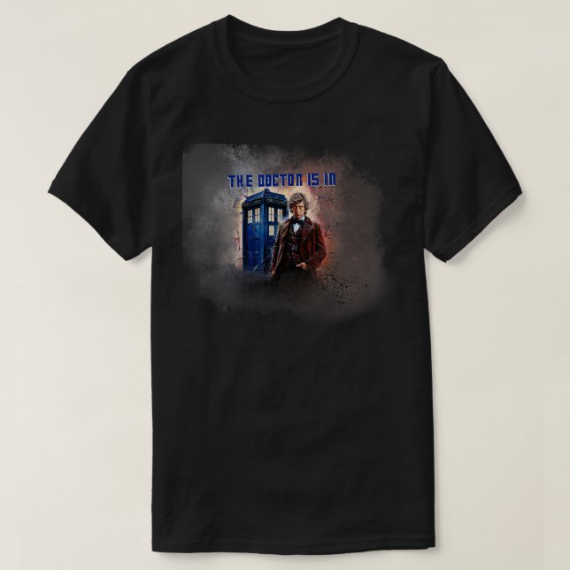 Dr Who the Fourth Doctor Tom Baker TShirt (Design Front)
