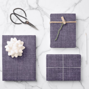 Drab Purple Linen Wrapping Paper Sheet