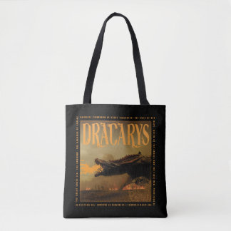 "Dracarys" Drogon Breathing Fire Graphic Tote Bag