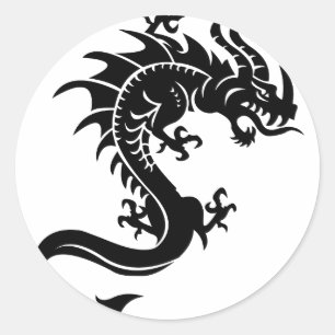 Drache, Dragon Classic Round Sticker
