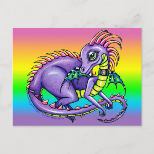"Draco" Cute Baby Rainbow Dragon Postcard
