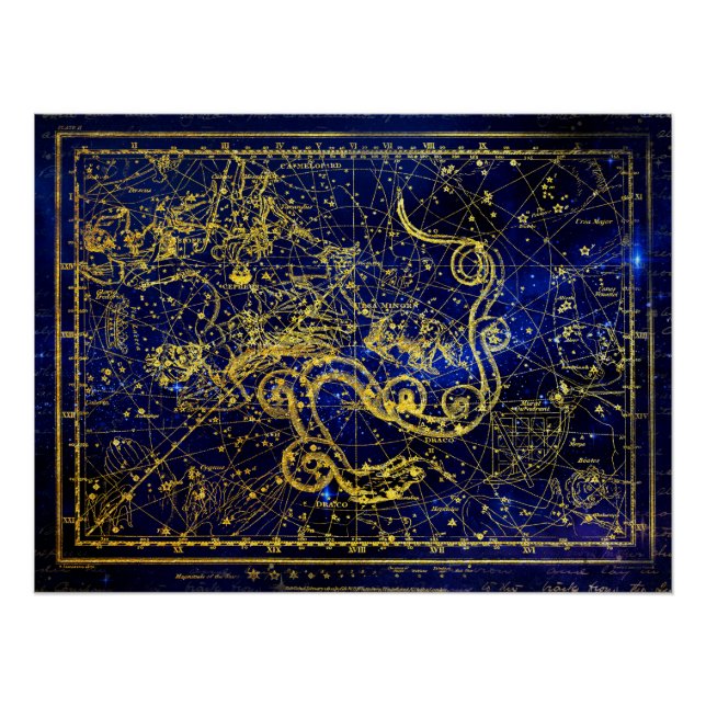 Draco Gold Constellation Poster (Front)