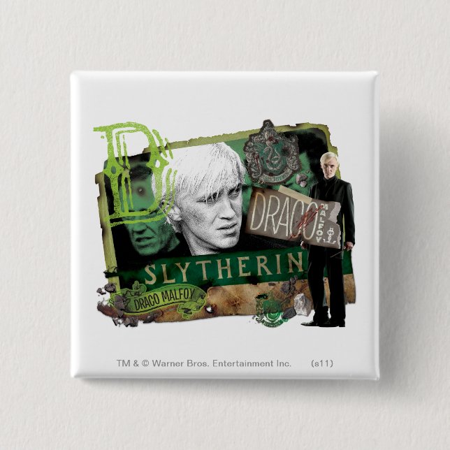 Draco Malfoy Collage 1 15 Cm Square Badge (Front)