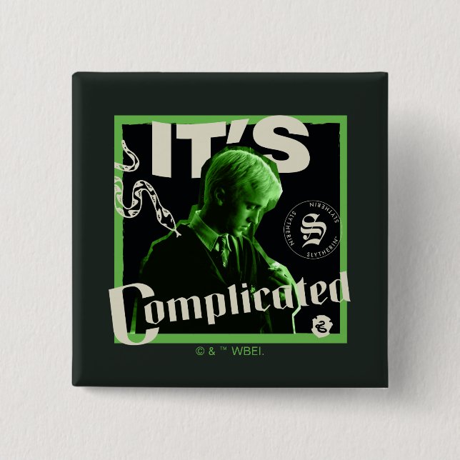 Draco Malfoy - "It's Complicated" 15 Cm Square Badge (Front)