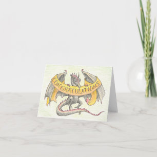 "Draconic Congrats" Note and Greeting Cards