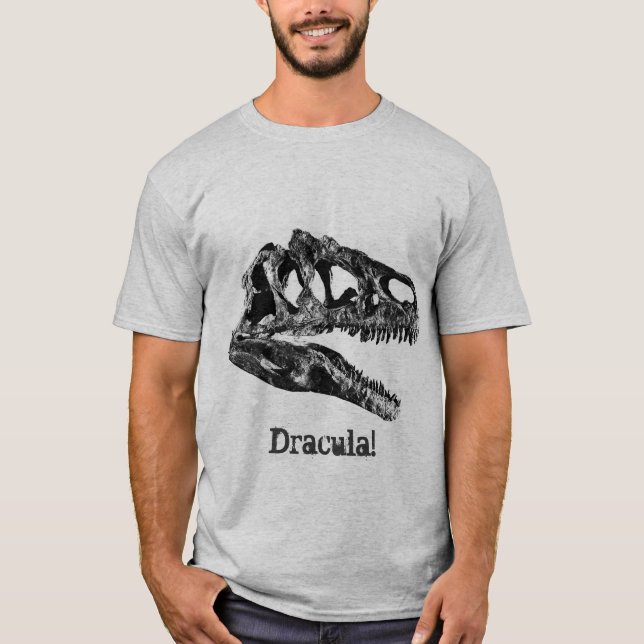Dracula! Allosaurus Dinosaur Skull T-Shirt (Front)