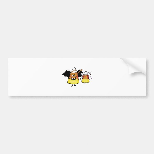 Dracula and Angel Candy Corn Bumper Sticker (Front)