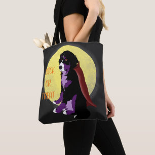 Dracula Bernese Mountain Dog Halloween Tote Bag
