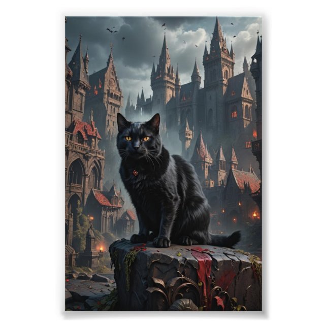 Dracula Black Cat Photo Print (Front)